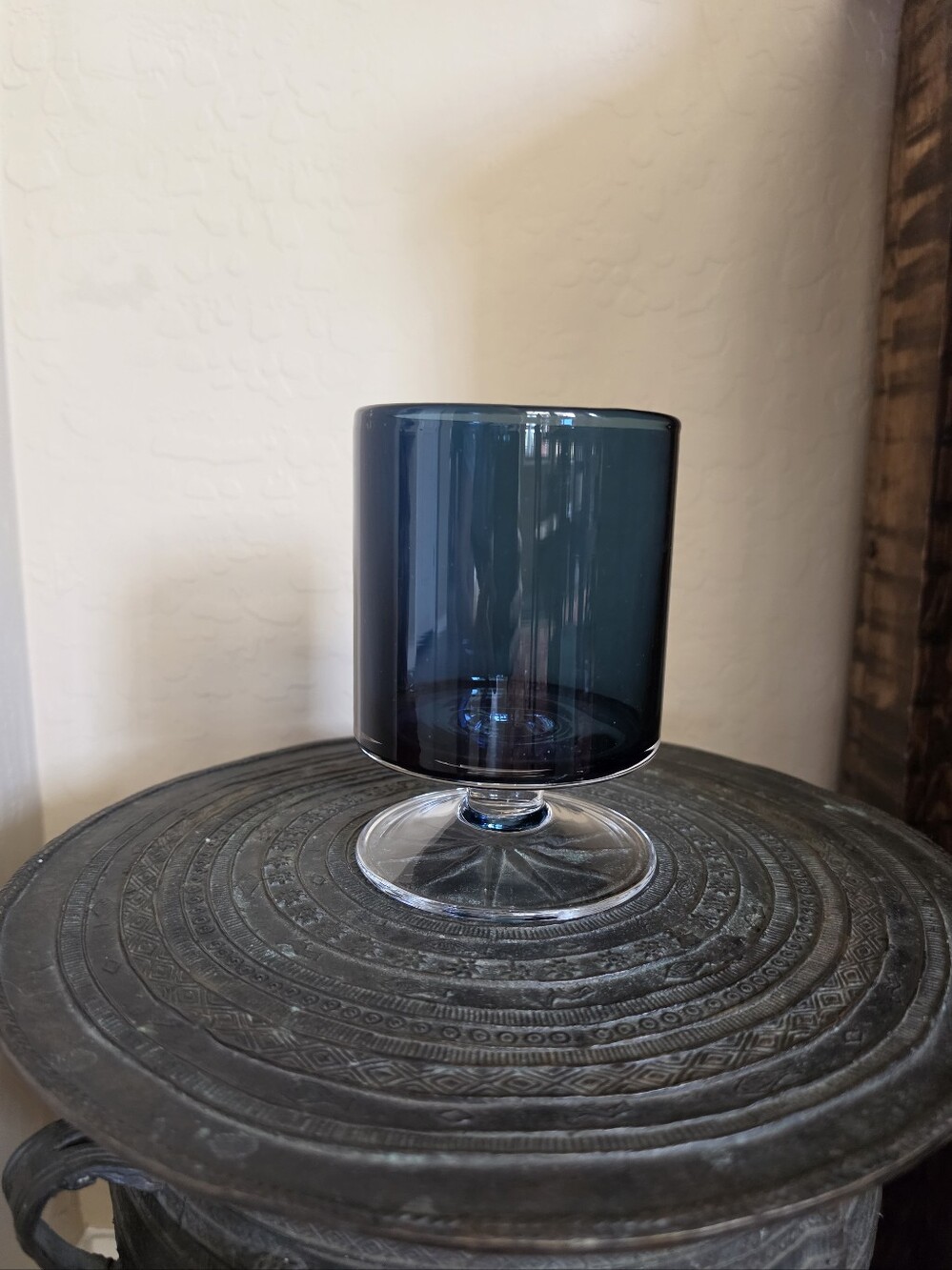 Zodax Algarve Luxury Home Goods Glass Footed Hurricane 6 x 4.25"